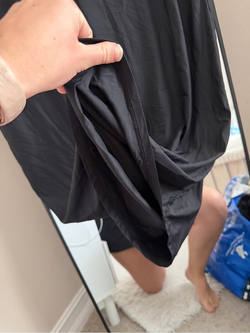 Athleta Black Asymmetrical Hem Tee Dress - Picture 5 of 6